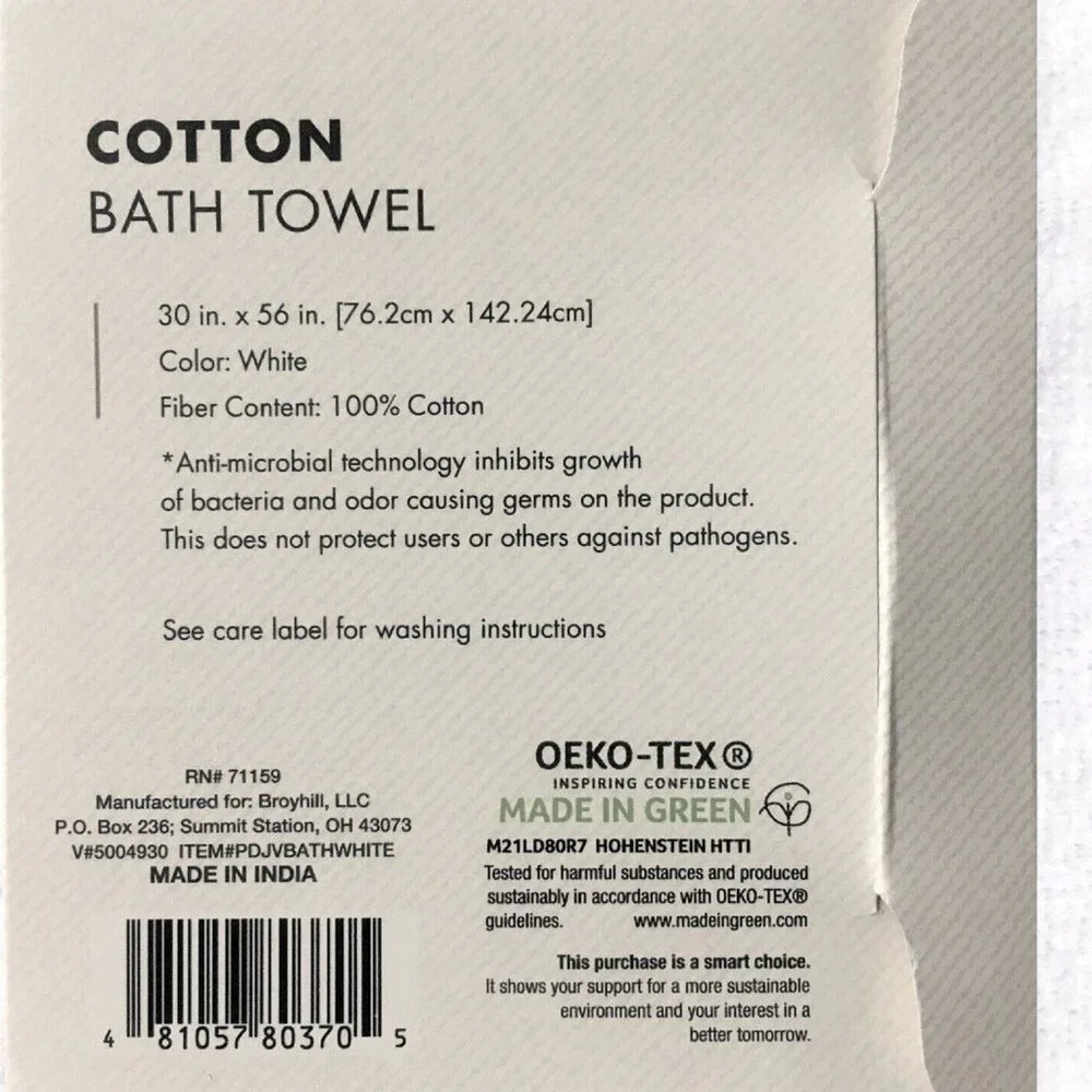 3 new Broyhill Jacquard-Pattern Textured Velour 100% Cotton Bath Towels